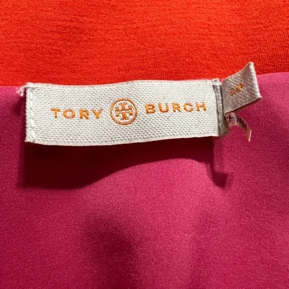 Tory Burch Orange Sheath Mini Dress Mock Neck Sleeveless, shoulder to hem 34 - Picture 3 of 6